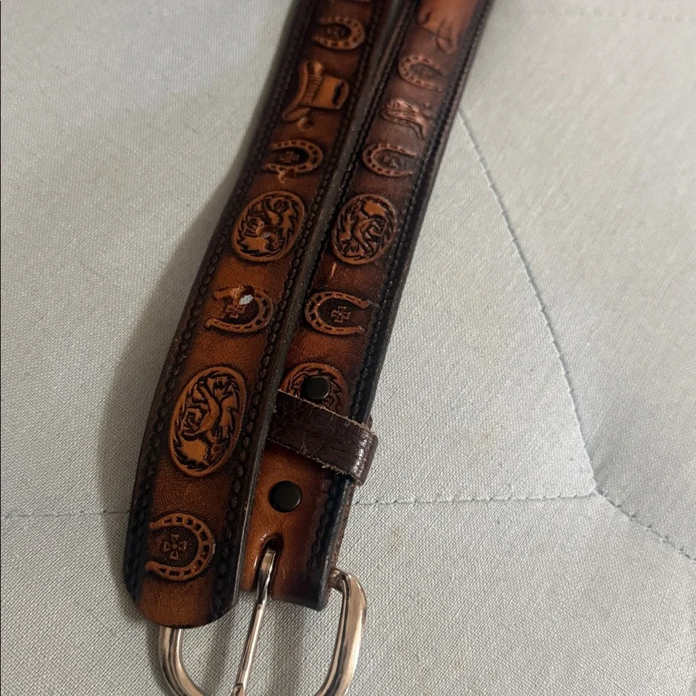 Brown Leather Western Belt